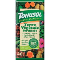 TERRE VEGETALE FERTILISEE TONUSOL 40 L
